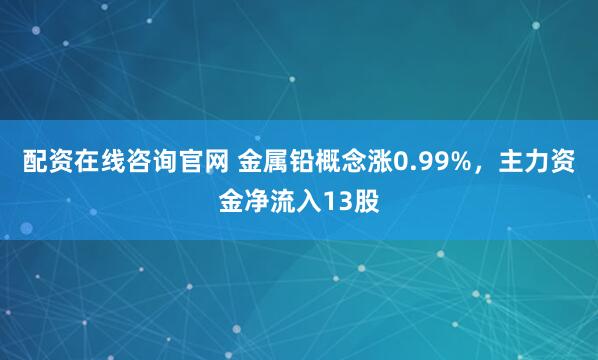 配资在线咨询官网 金属铅概念涨0.99%，主力资金净流入13股