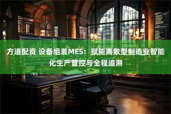 方道配资 设备组装MES：赋能离散型制造业智能化生产管控与全程追溯